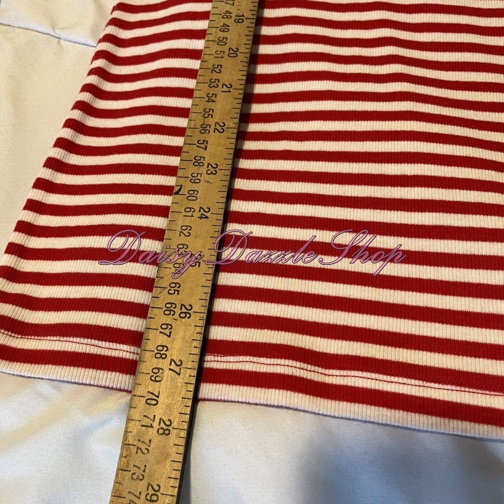 Women's Old Navy Perfect Red White Striped Scoop Tank Top XXL Shirt Stretch - Picture 5 of 7